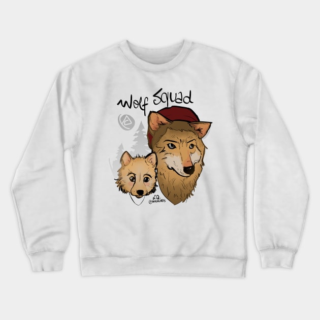 Wolf Squad Crewneck Sweatshirt by @akaluciarts